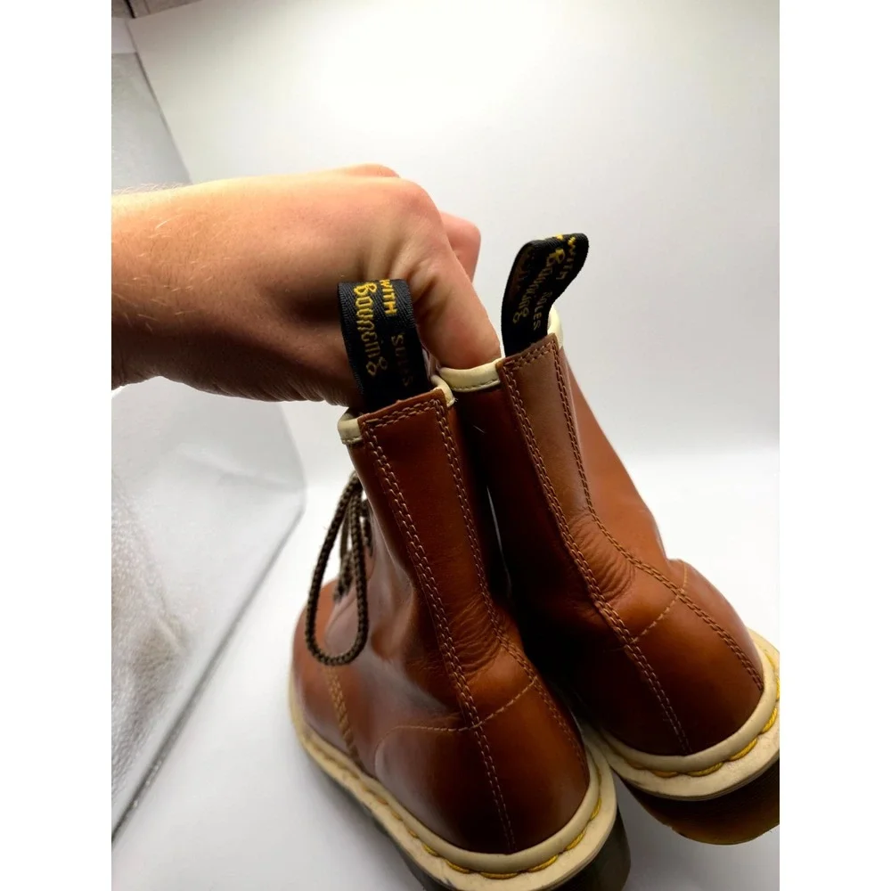 Dr. Martens 1460 Analine Womens 6 Us Combat Oak Leather Lace Up Ankle Boots
